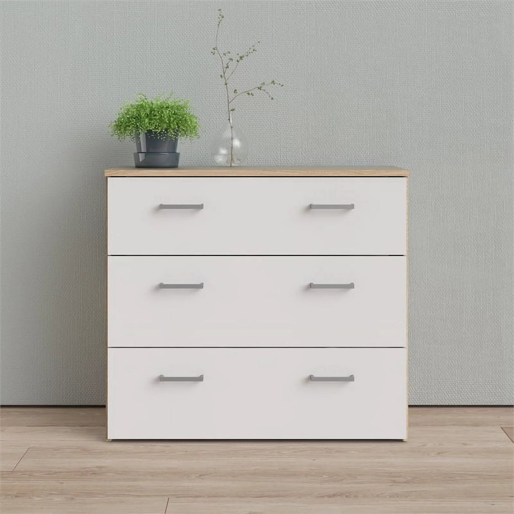 3 Drawer Oak Structure White Chest N920279