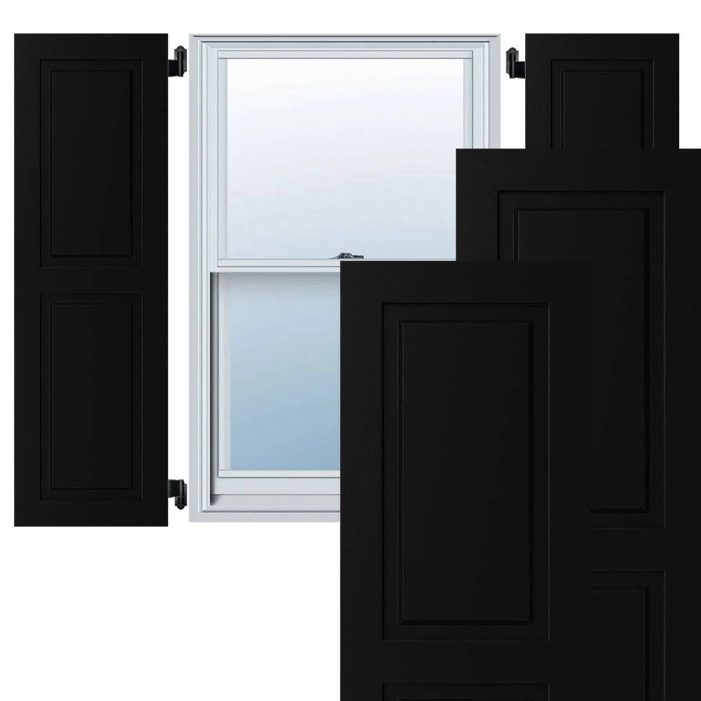 Black Exterior Composite Raised Panel Shutters, Per Pair P490711