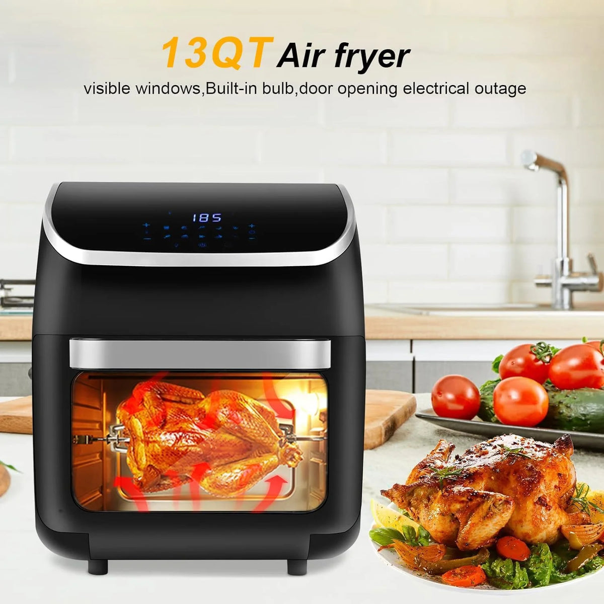 13QT Digital Air Fryer Toaster Oven V44513