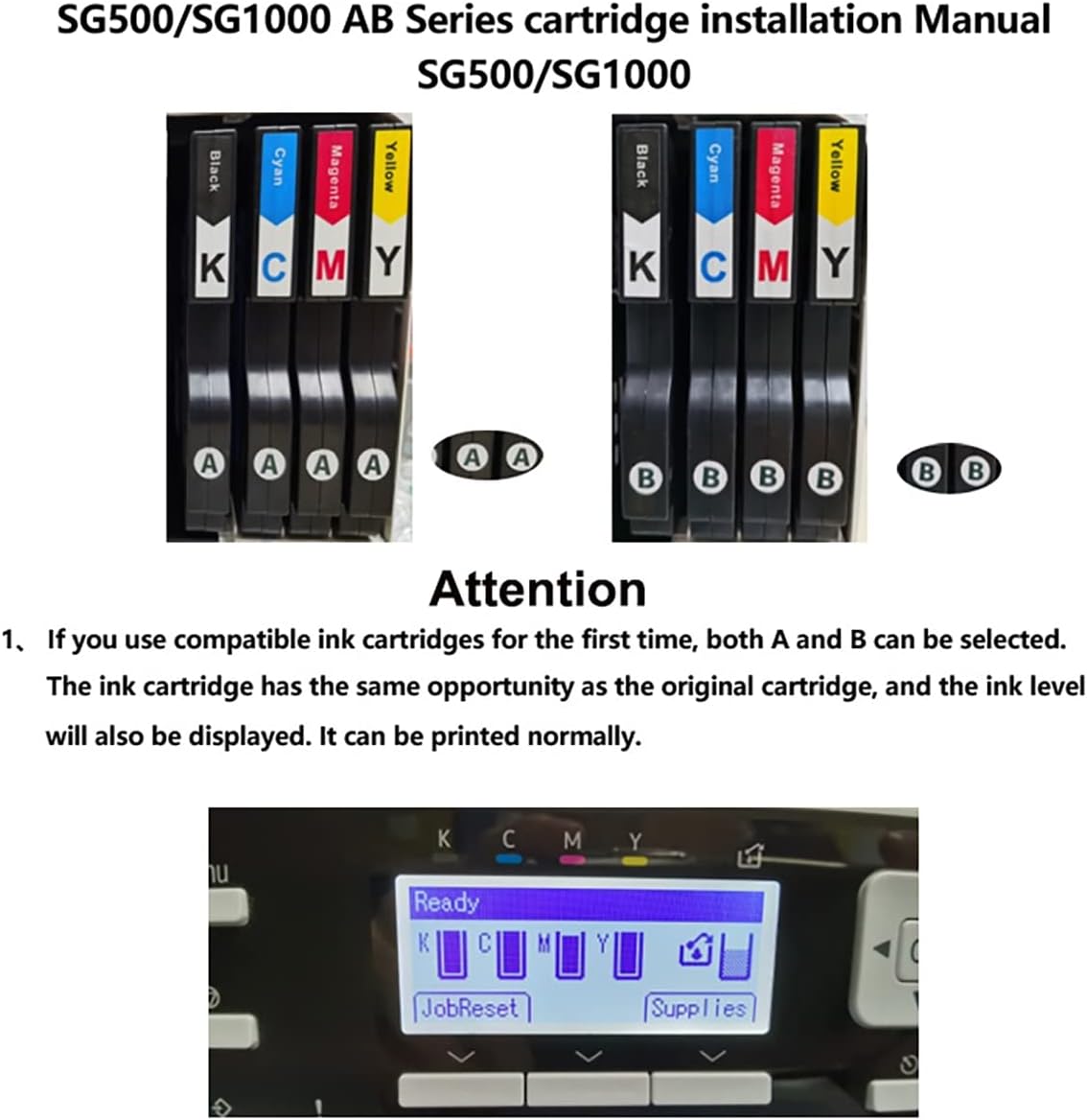 Sublimation Ink Cartridge 4-Pack for Sawgrass Virtuoso SG500 SG1000 Printer P662