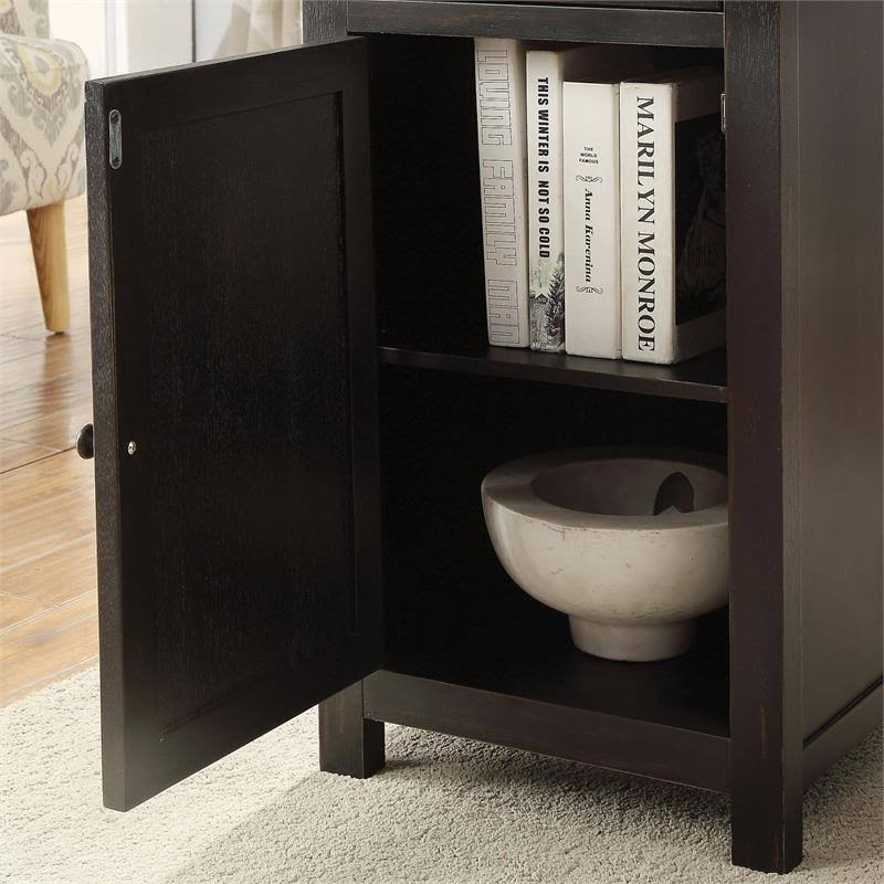 Antique Black Transitional Wood Side Table L53253