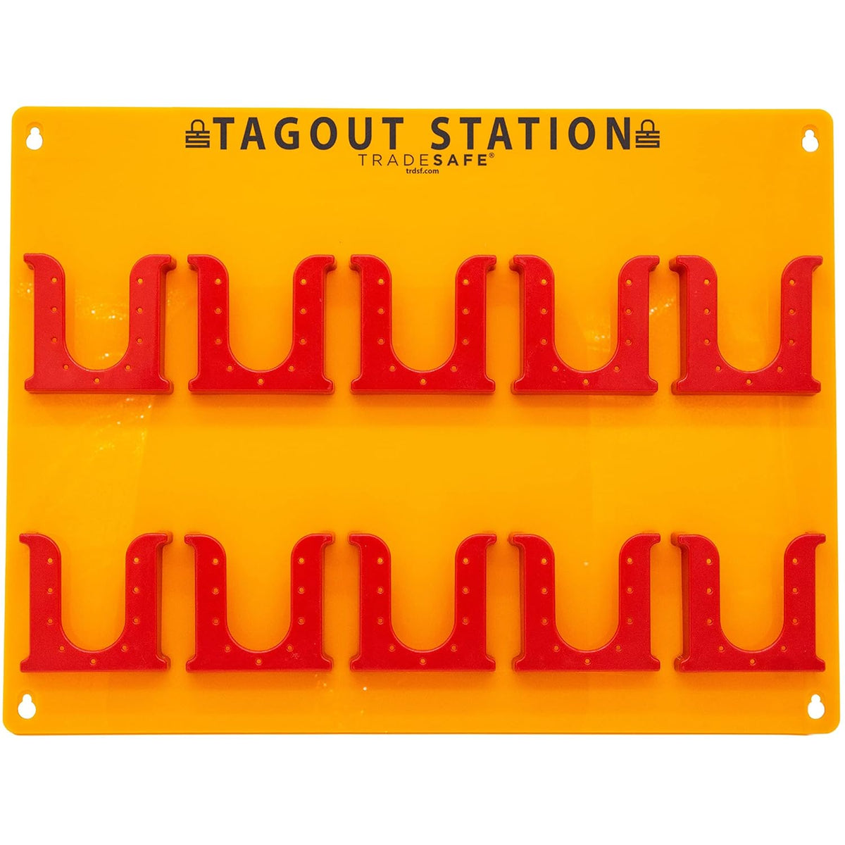 Wall-Mountable Lock Out Tags Station with 10 Holders Q6132
