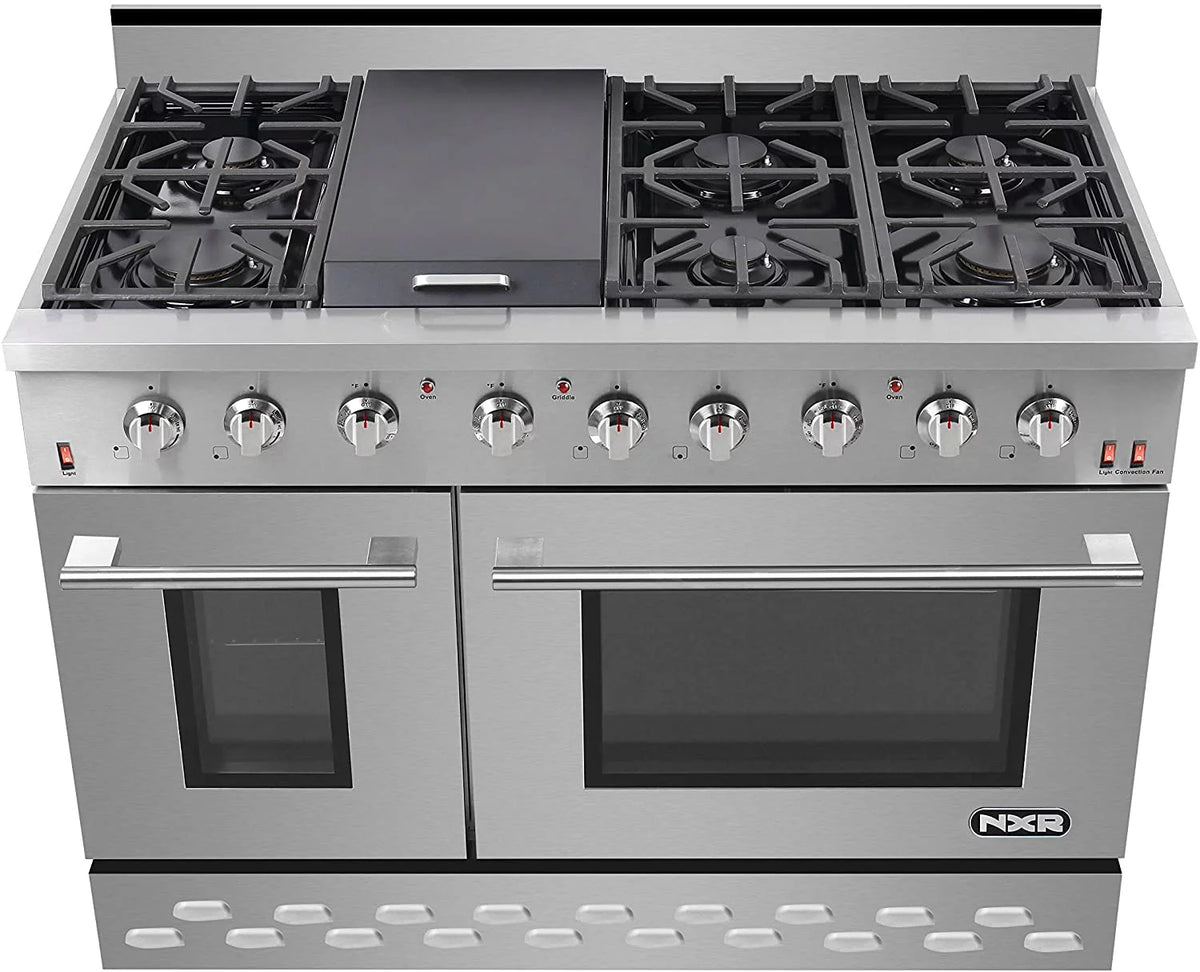 48" Stainless Steel Propane Gas Range with Convection Oven E985080