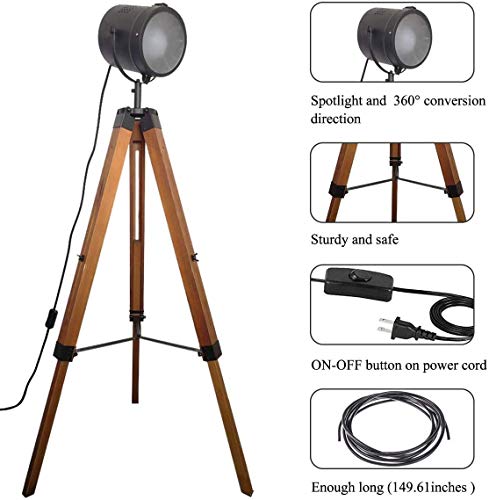 Tripod Floor Lamps with Adjustable Metal Spotlights B319223
