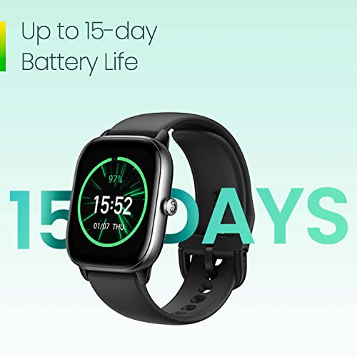 Black Smart Watch with GPS, Heart Rate Monitor, 15-Day Battery Life K4751