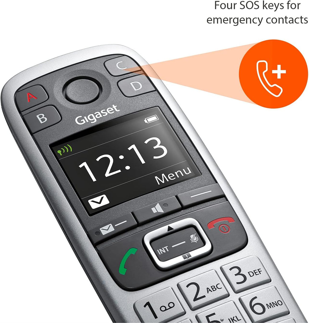 Two Cordless Phones with Answering Machine, Extra Large Keys, Pack of 2 E925