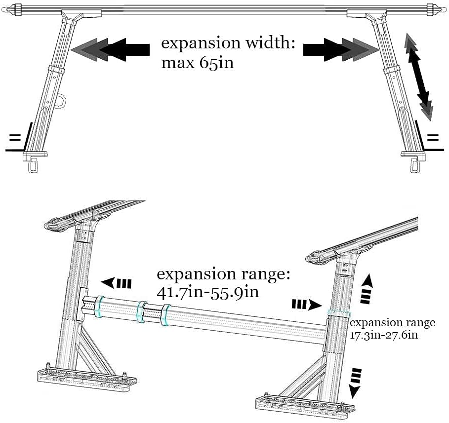 Extendable Aluminum Alloy Truck Bed Racks P820