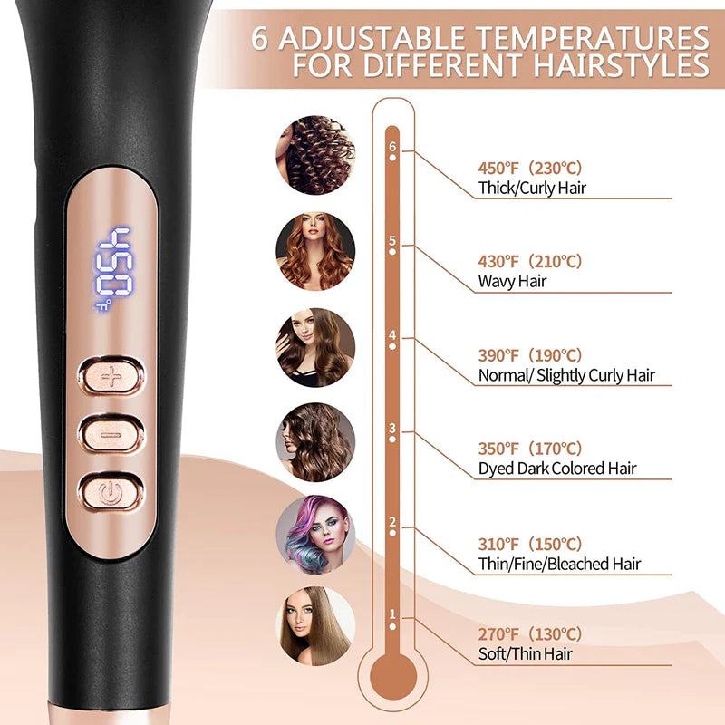 Ionic Hair Straightener Brush with 6 Temp K6531