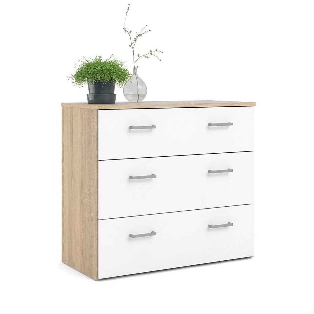 3 Drawer Oak Structure White Chest N920279