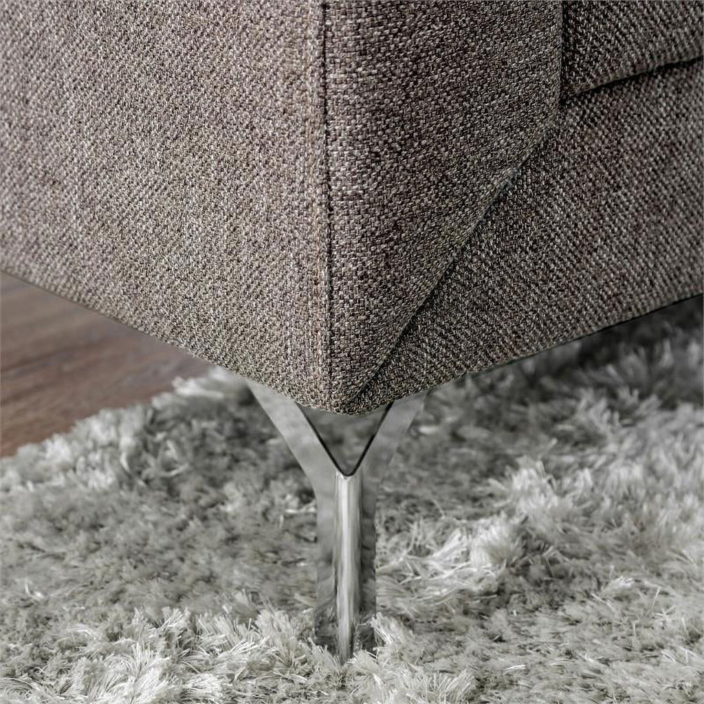 Brown Fabric Upholstered Loveseat S599308