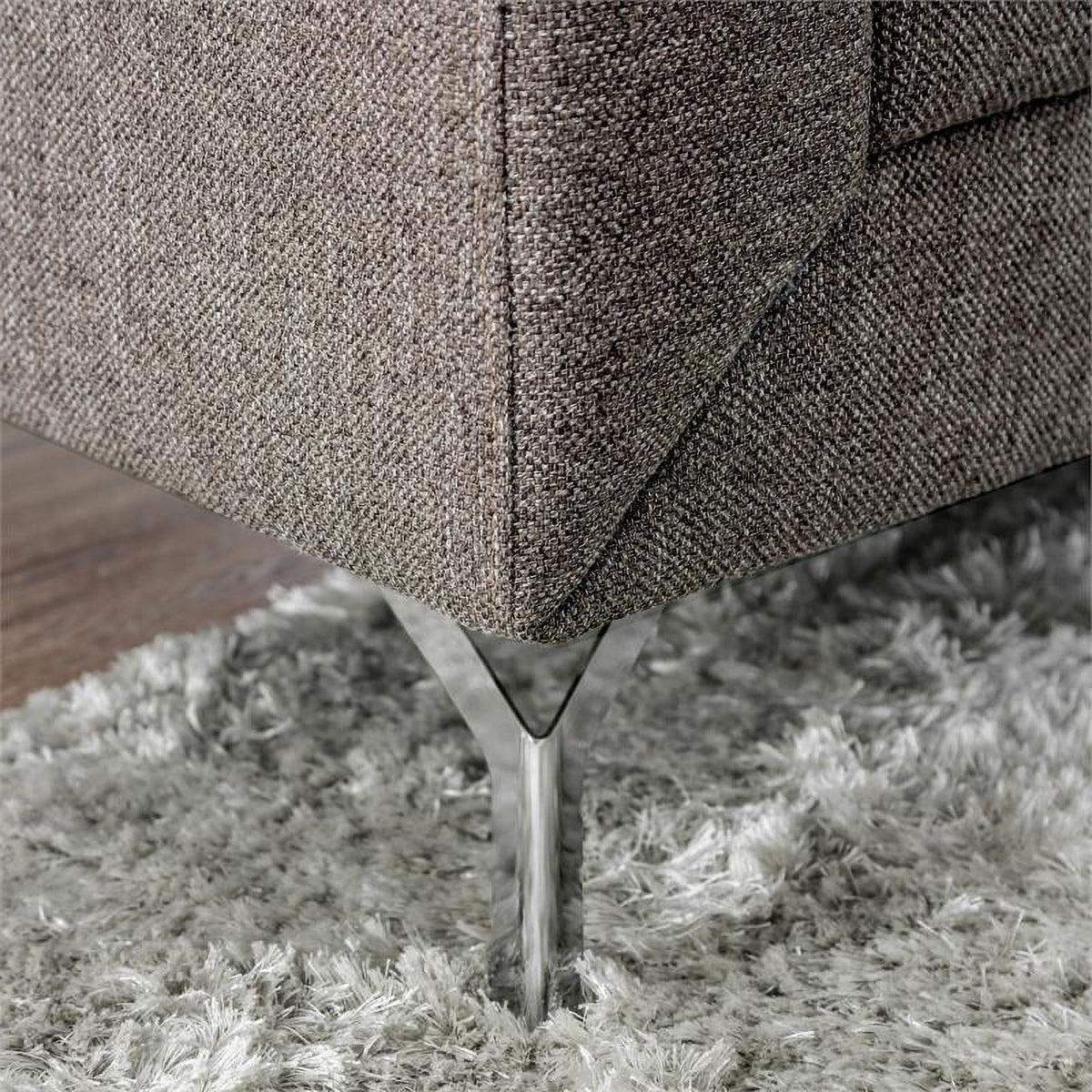 Brown Fabric Upholstered Loveseat S599308