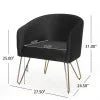 Black and Gold Velvet Club Chair with Hairpin Legs P99068