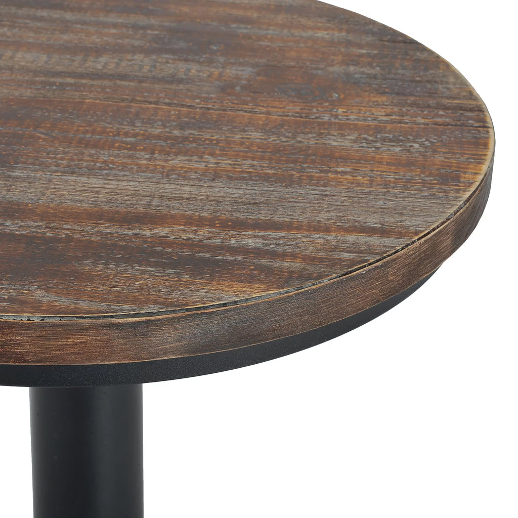 42" Rustic Pine Wood Top Metal Pub Table A964429