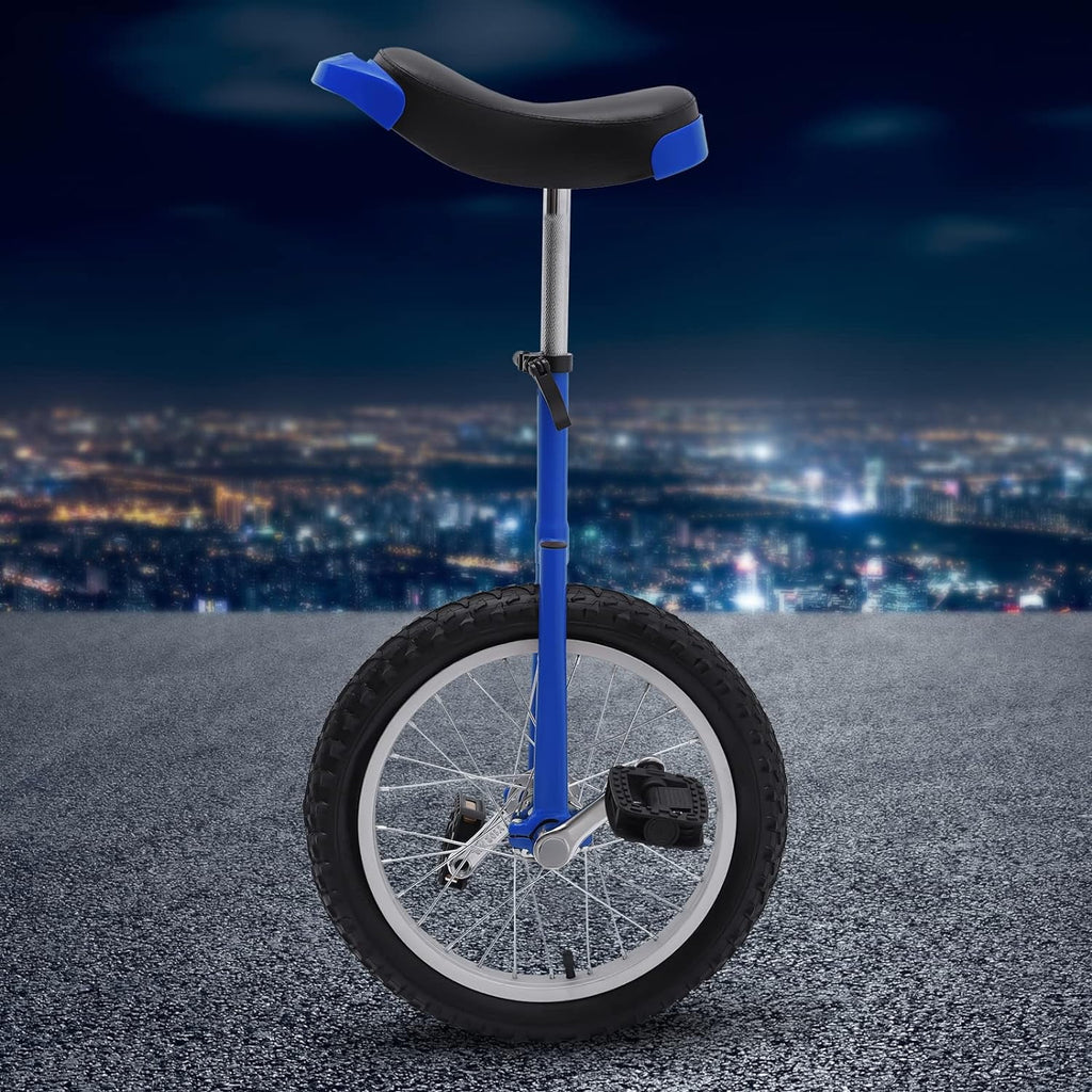 24 Unicycle 1 Wheel Bike Adjustable Height Blue T969