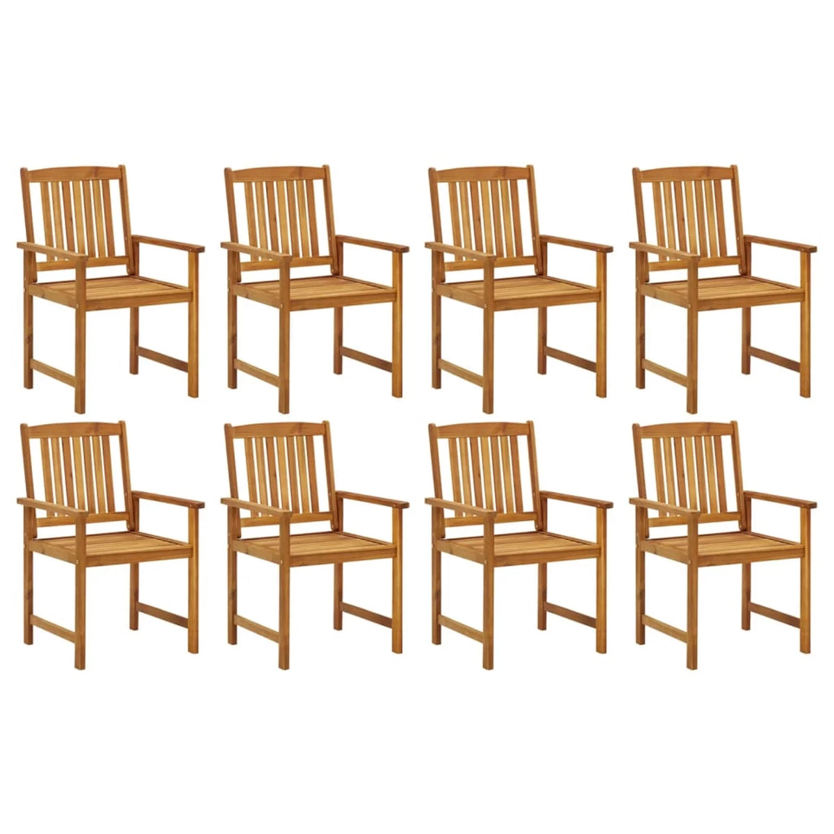 8 Piece Acacia Wood Patio Dining Chair Set V34433