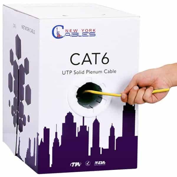 Cat6 1000ft Plenum Cable 550MHz UTP 23AWG Pull Box M8090
