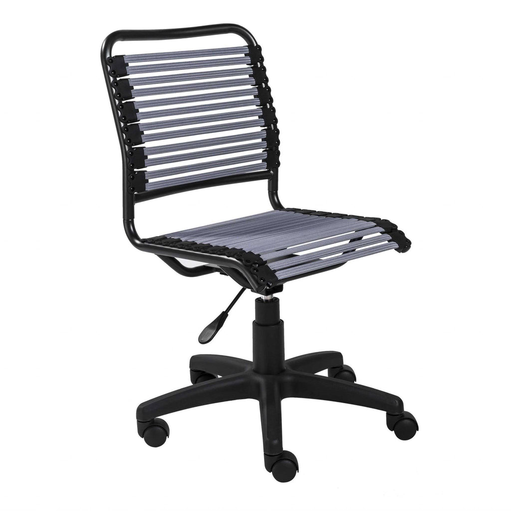 Red Flat Bungie Cords Low Back Office Chair with Graphite Black Frame and Base S15707