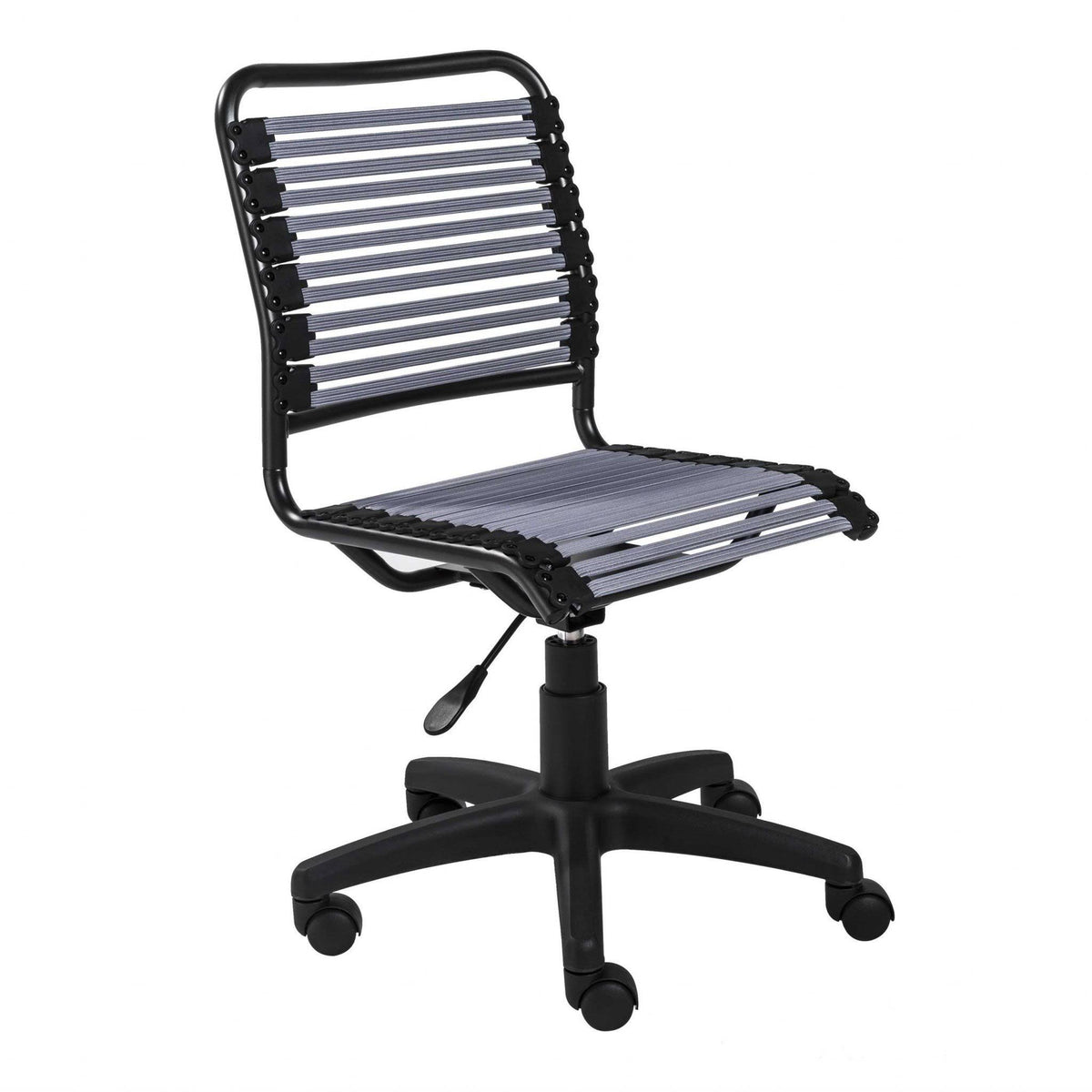 Red Flat Bungie Cords Low Back Office Chair with Graphite Black Frame and Base S15707