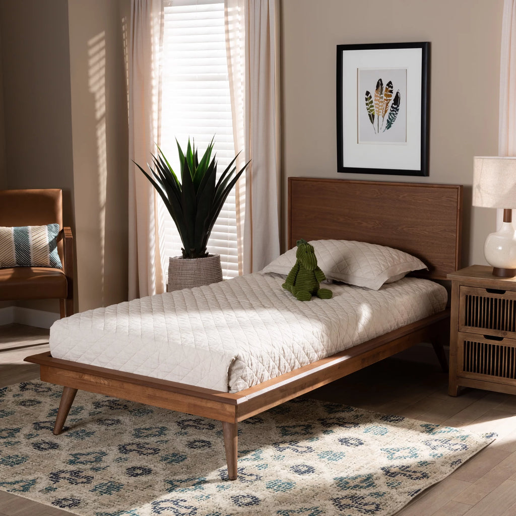 Twin Ash Walnut Platform Bed U697452