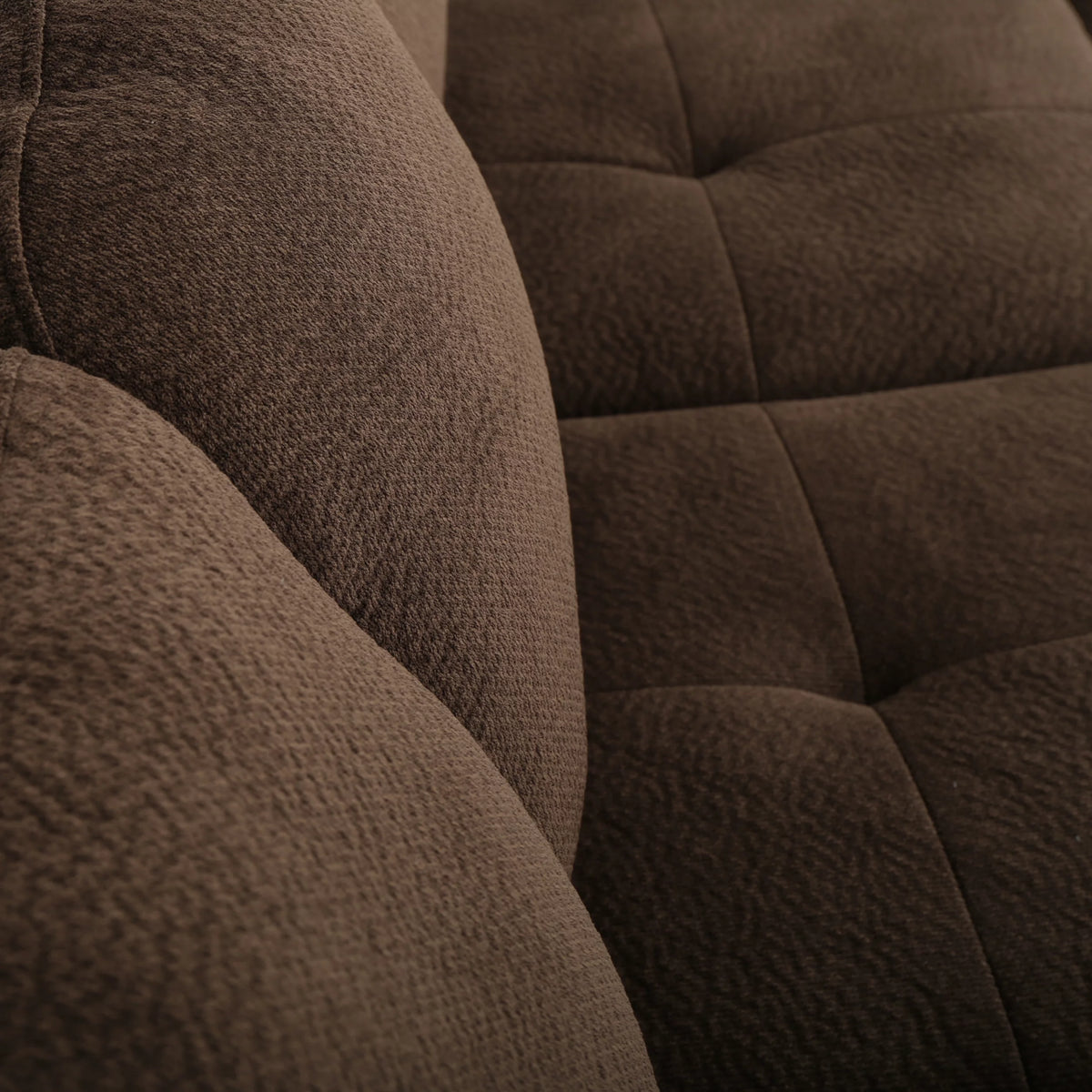 Chocolate Fabric 4 Seater Sectional Sofa with Ottoman S1367
