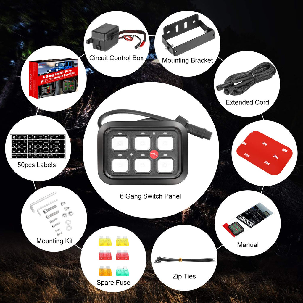 6 Gang Switch Panel with Harness O9264