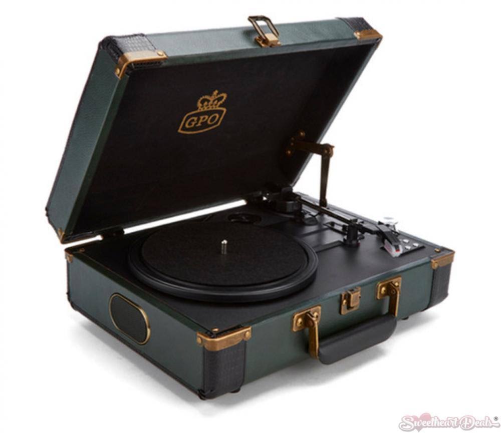 Portable Bluetooth Turntable Green/Black Q4449