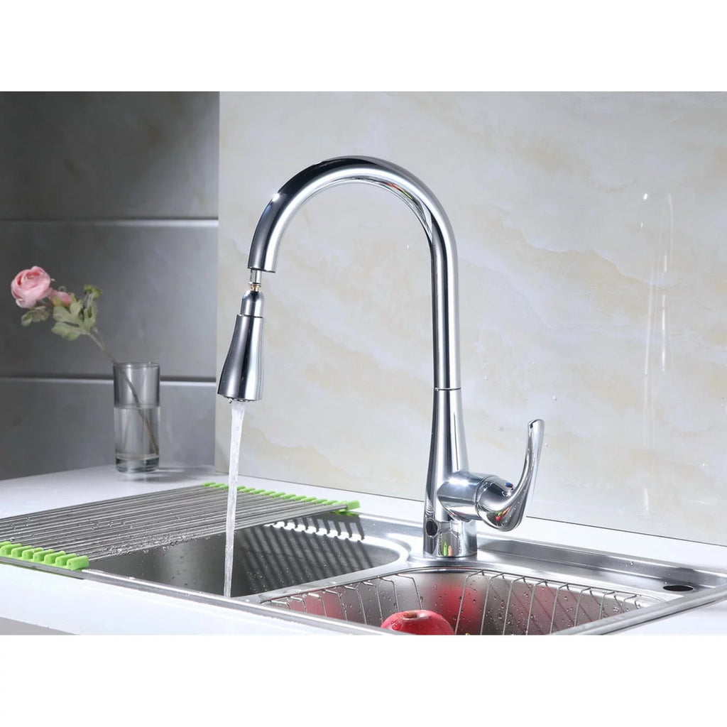 Single-Handle Pull-Down Sprayer Kitchen Faucet Chrome H1879
