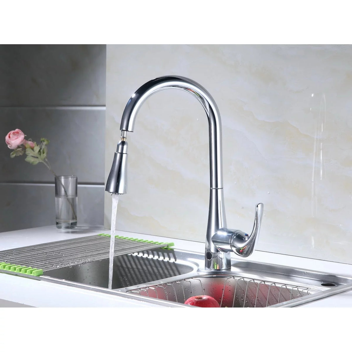 Single-Handle Pull-Down Sprayer Kitchen Faucet Chrome H1879
