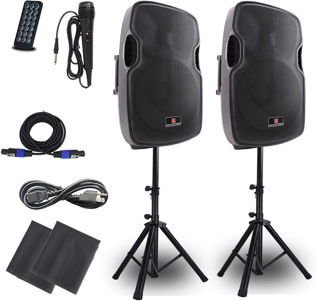 Powered PA Speakers 2-Way 15 Inch Pair I97379