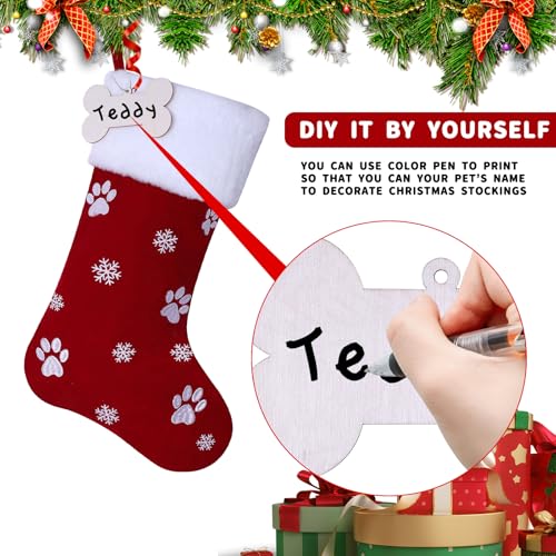 Black Pet Christmas Stockings with Wooden Bone Tag M67415