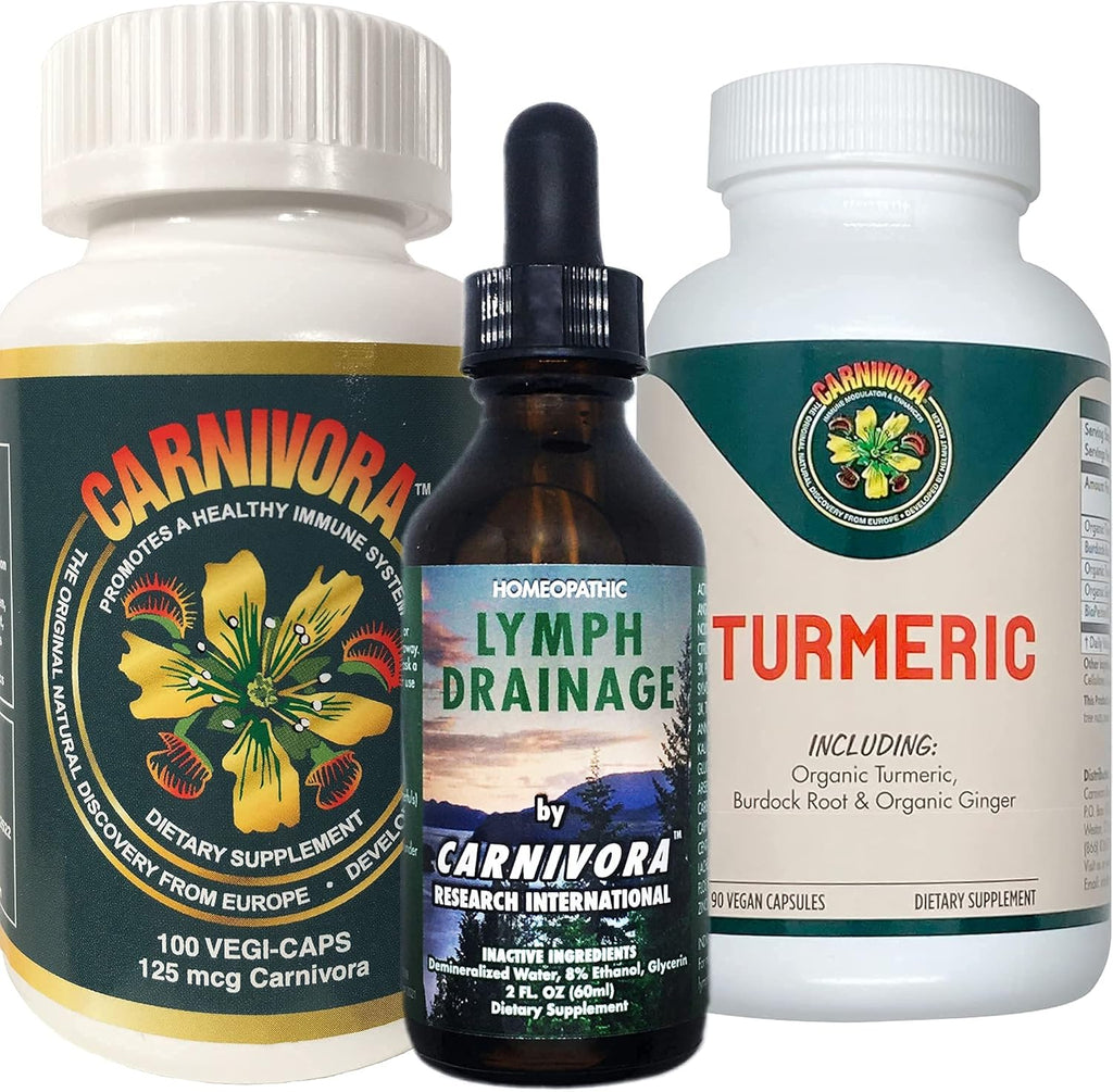 Triple Play Bundle with 1 Bottle Vegi-Caps, 1 Bottle Lymph Drainage, and 1 Bottle Turmeric M52363