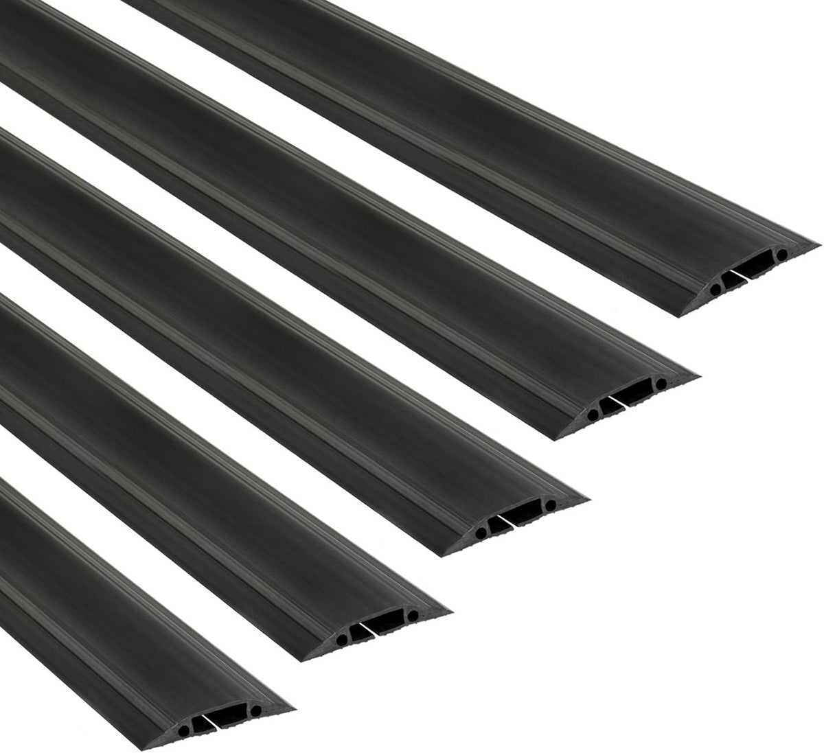 6ft Linkable Floor Cord Cover Cable Protector 5 Pack Black R79625