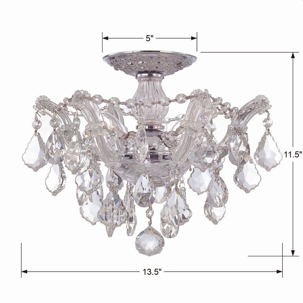 3 Light Spectra Crystal Gold Semi-Flush S52250