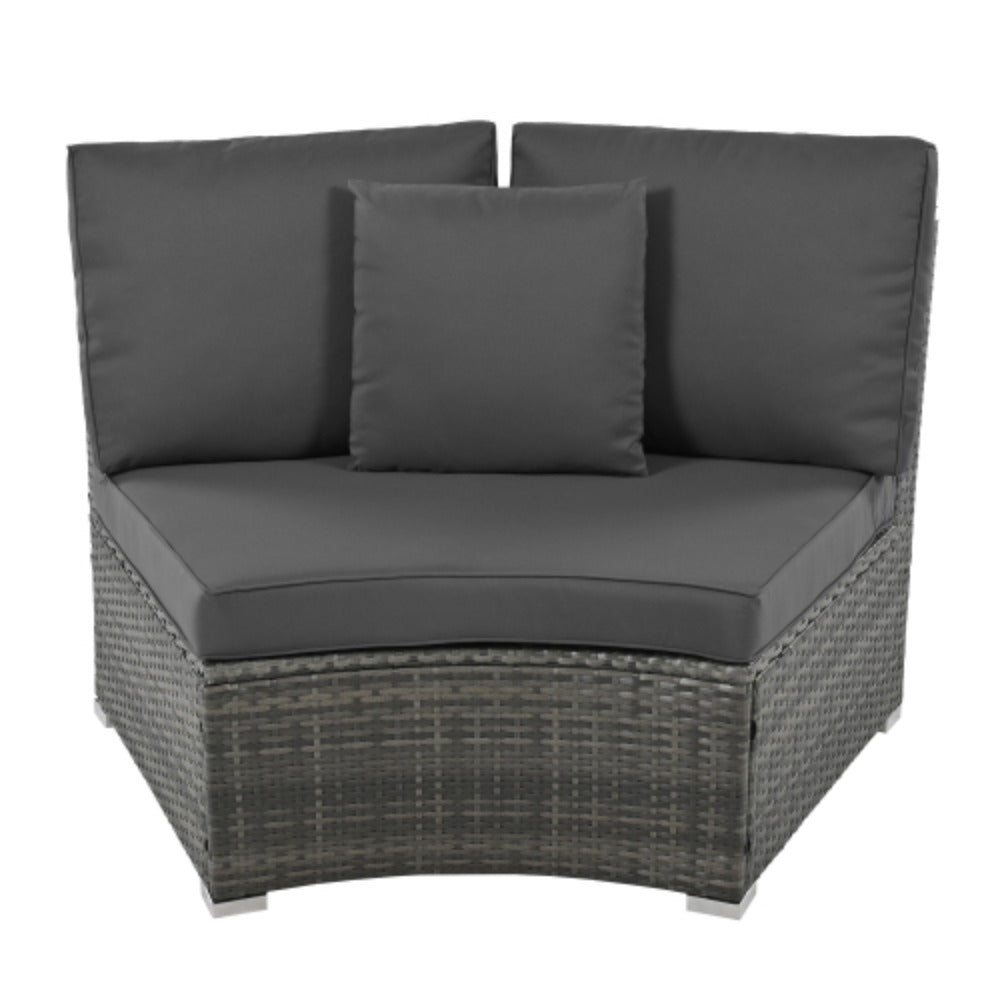 9-Piece Rattan Wicker Outdoor Sofa Set with Tempered Glass Coffee Table H5284