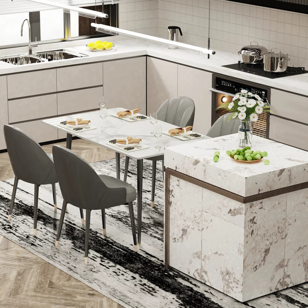 Sintered Stone Dining Table with Metal Legs V751874