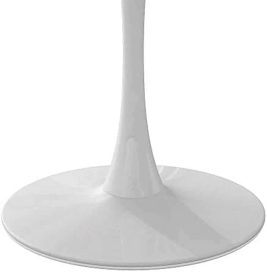 32" Round Dining Table with Printed Marble Table Top Metal Base O80038