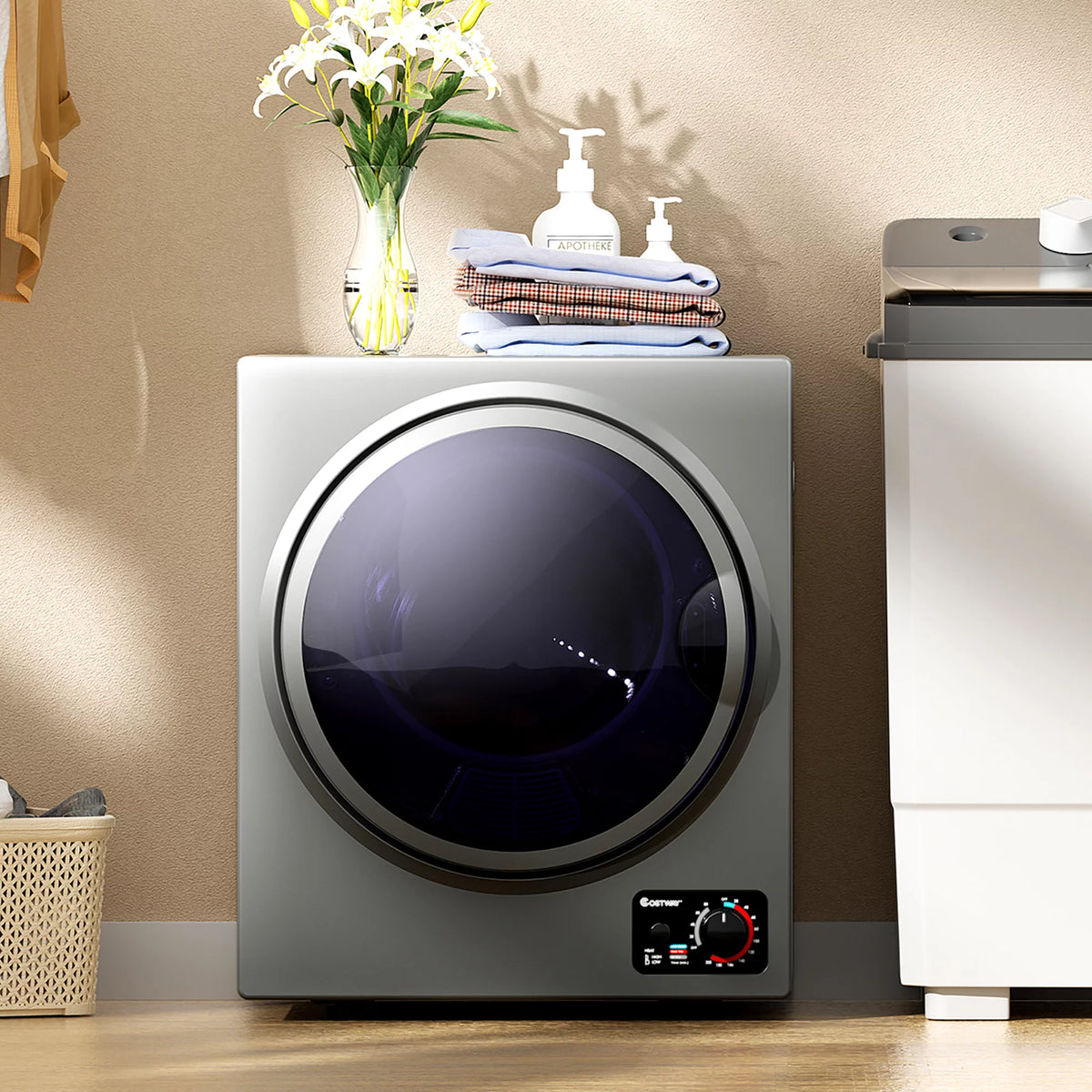 Compact Electric Laundry Dryer Stainless Steel Wall Mounted 1.5 cu.ft. K90163