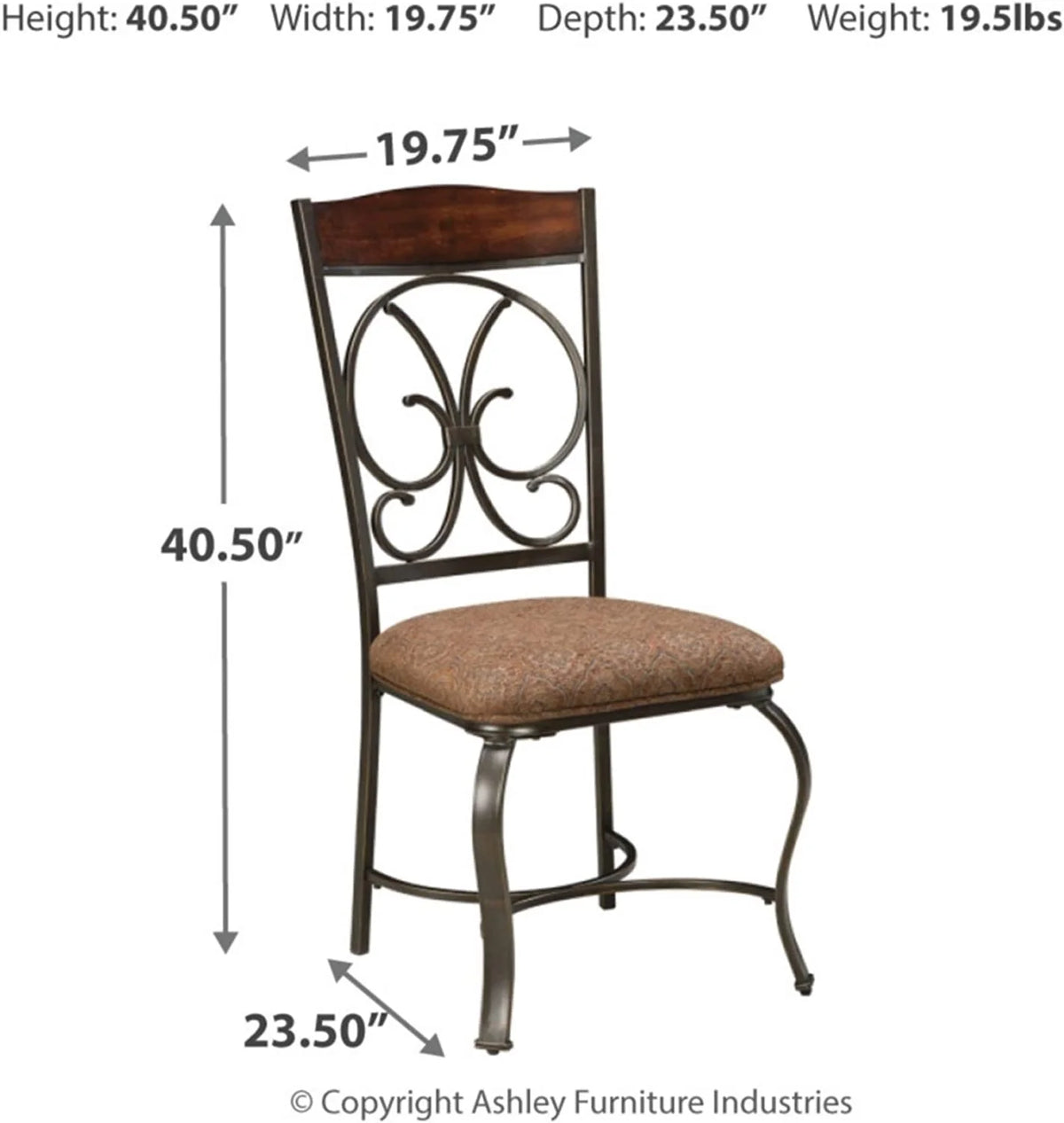 Brown Dining Chair with Cushion, 4 Count V311401