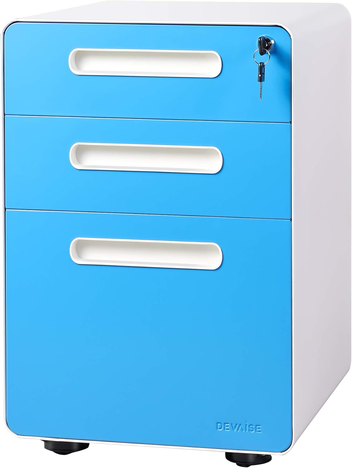 3-Drawer Mobile File Cabinet, Legal/Letter Size, Orange M520976