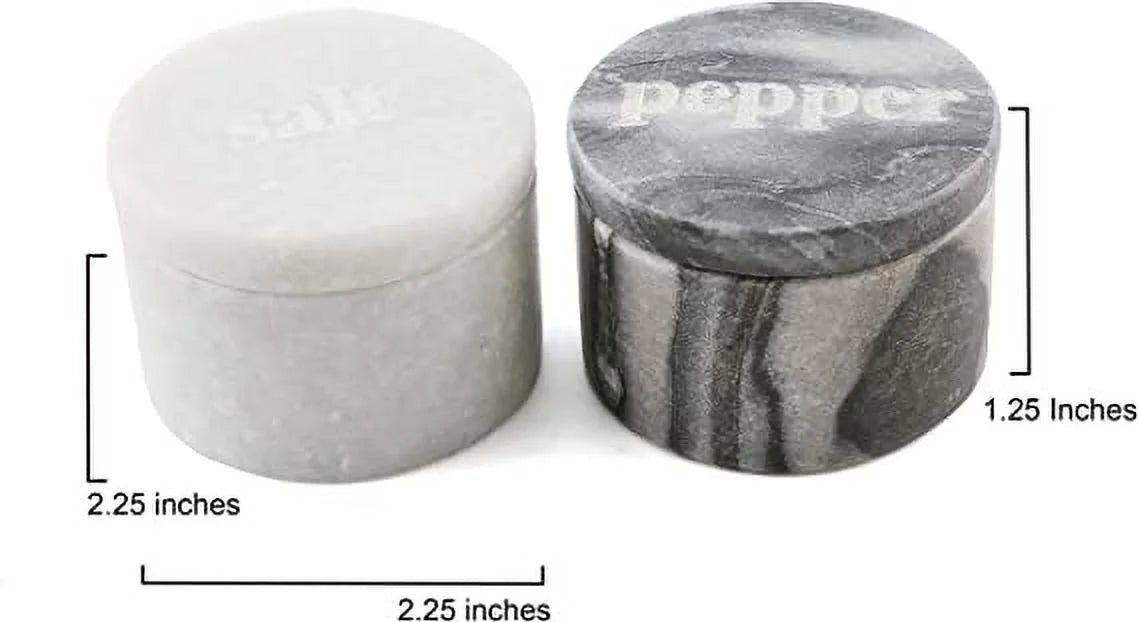 White & Black Marble Pinch Pots with Etched Lids A569289