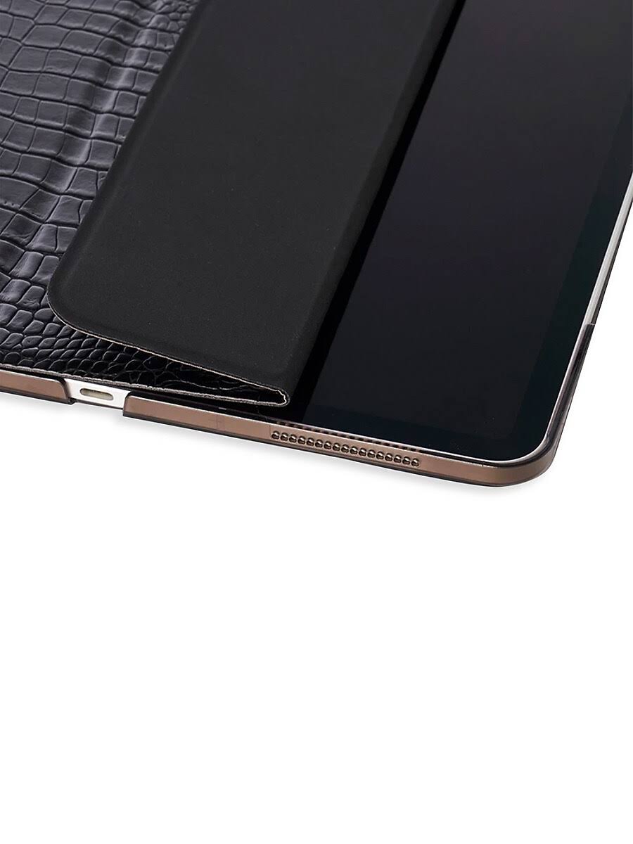 Black Crocodile-Embossed iPad Pro Case Q8993