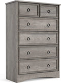 Gray 6 Drawer Wood Dresser E158674