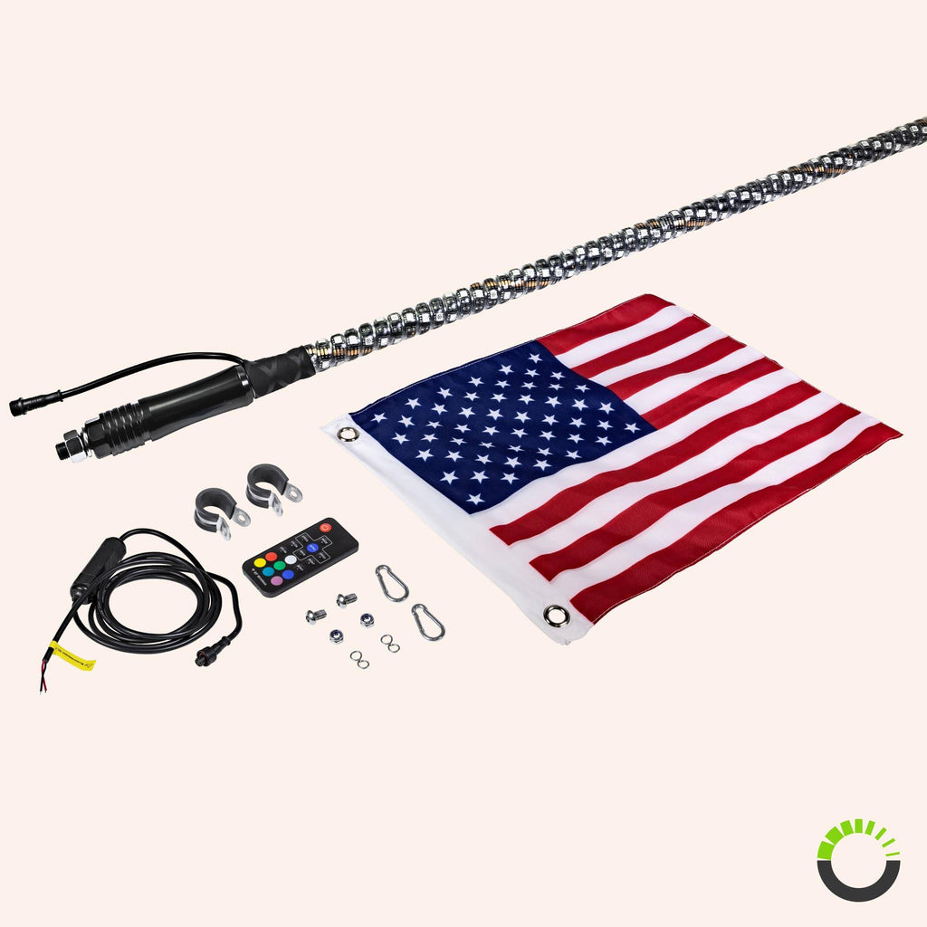 6ft Spiral LED Whip Lights with Wireless Remote H785