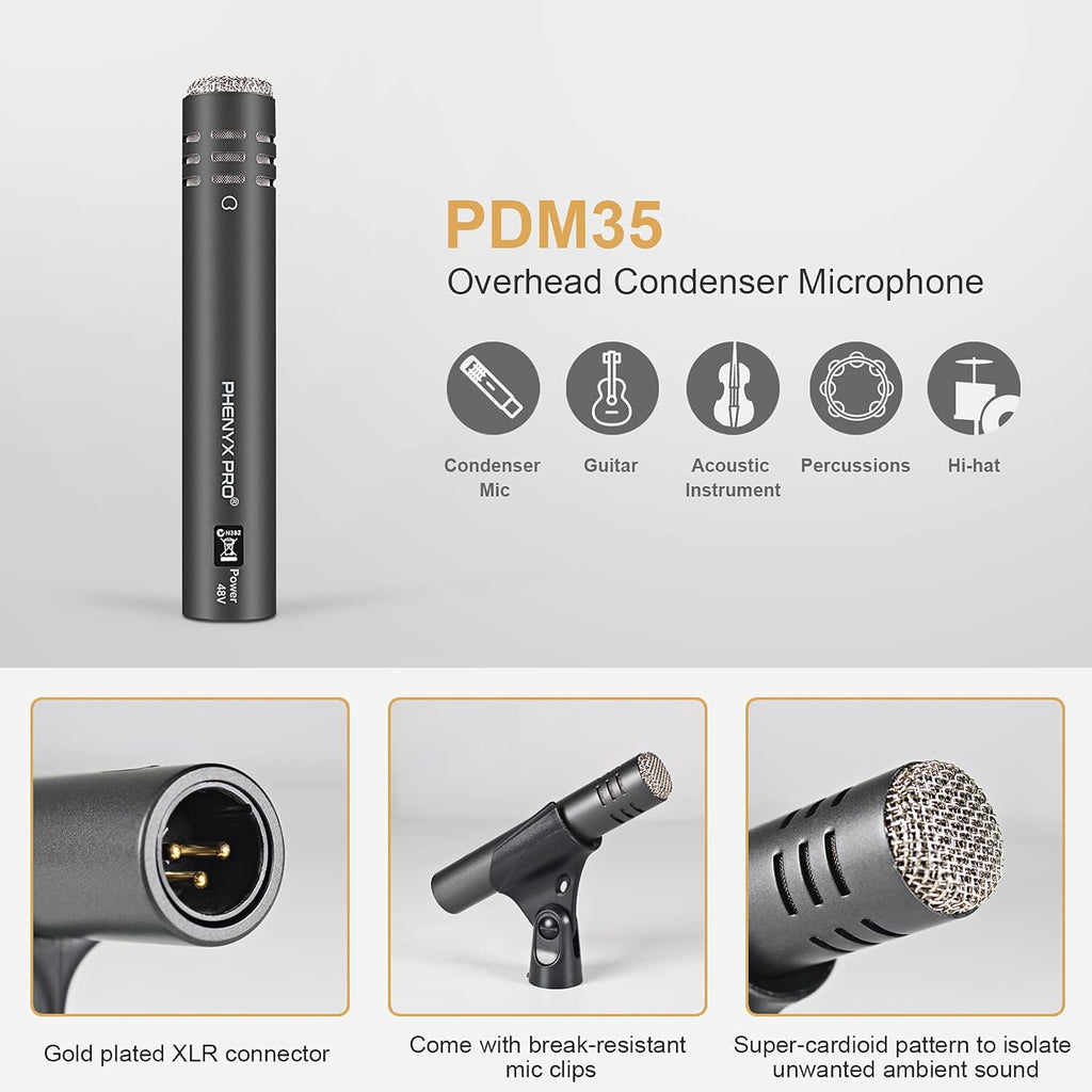 7-Piece All Metal Wired Dynamic Cardioid Drum Mic Kit with Carrying Case D25870