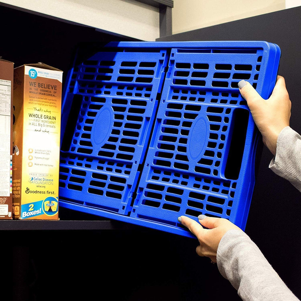 Royal Blue 3PK 45L Collapsible Plastic Storage Bins J6687