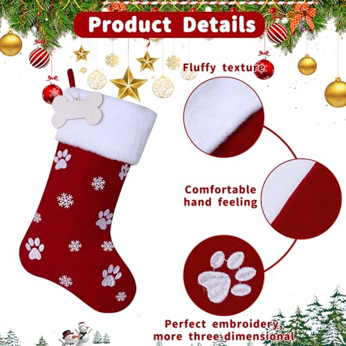 Black Pet Christmas Stockings with Wooden Bone Tag M67415