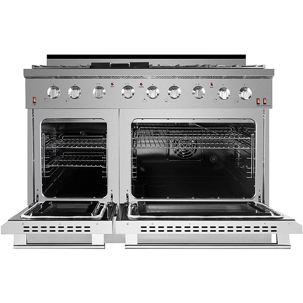 48" Stainless Steel Propane Gas Range with Convection Oven E985080