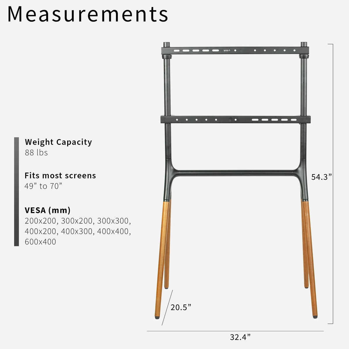 Adjustable Floor TV Stand Mounts 49" to 70" Screens A52244