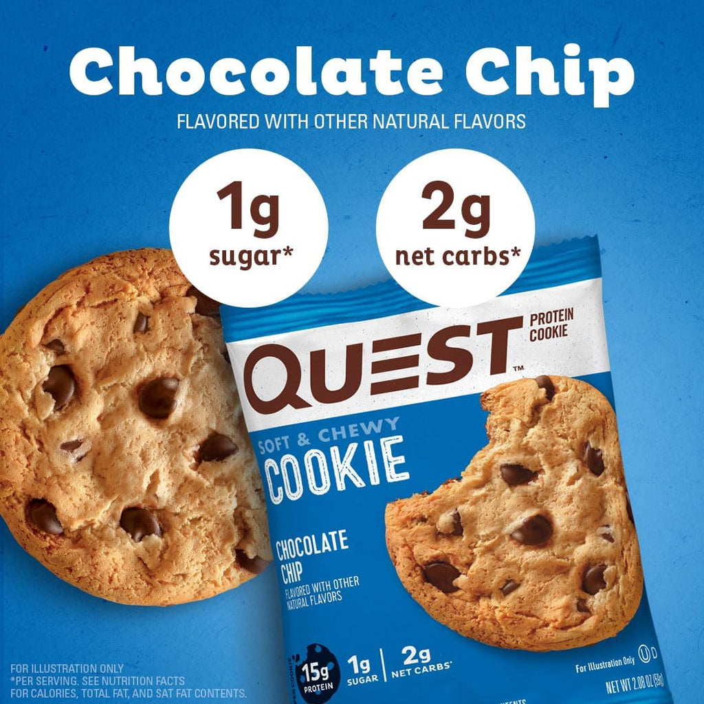 Chocolate Chip Protein Cookie 12 Count & Tortilla Style Protein Chips Nacho Cheese 1.1 Ounce Pack of 12 N464