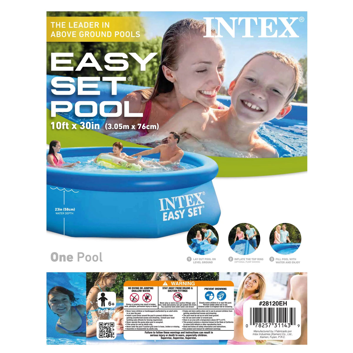 10 Ft x 30 In Inflatable Round Swimming Pool K82450